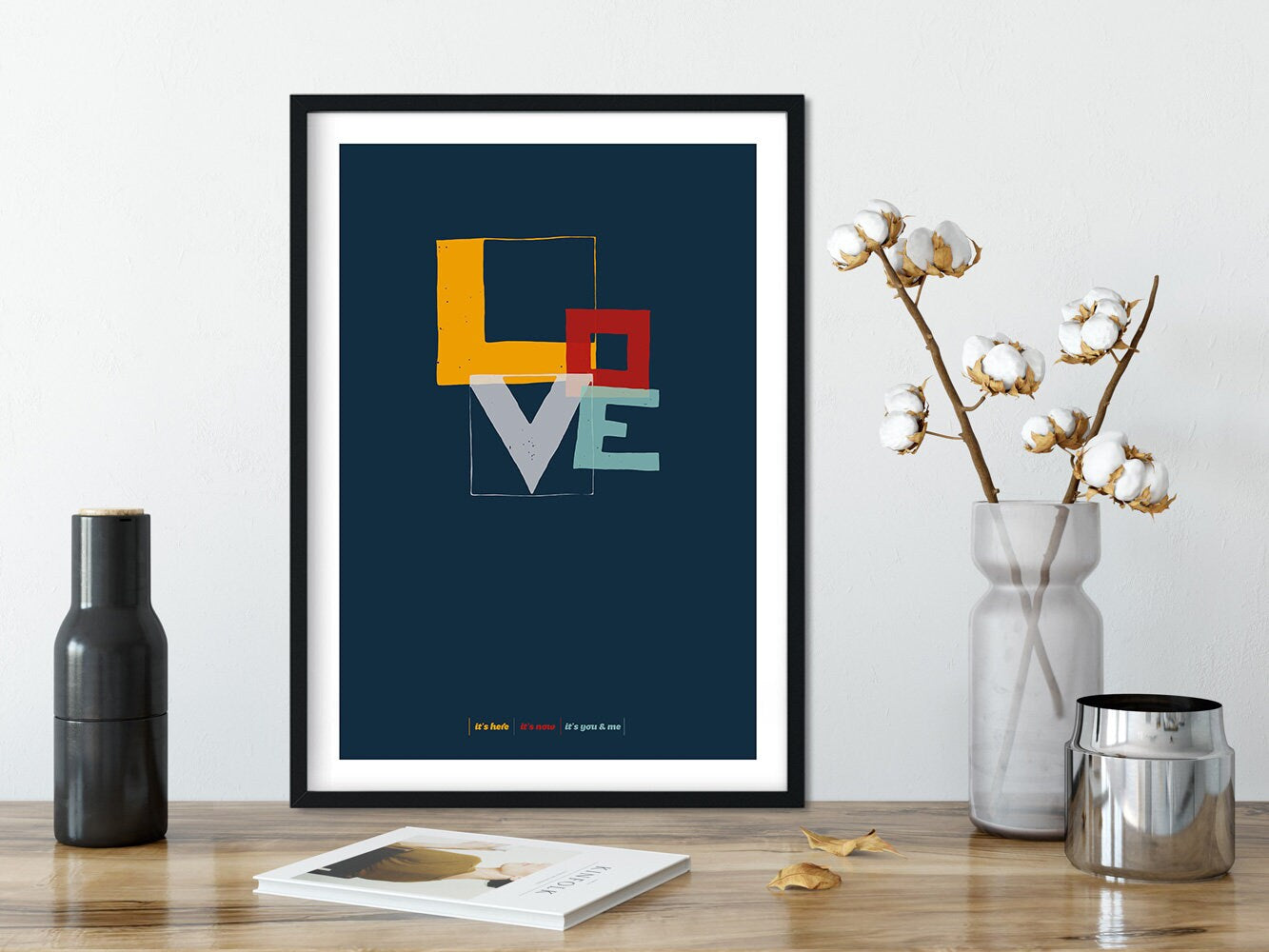 DRUCK ›LOVE TYPE midnight blue‹ / Wall-Art, Wandbild, Type Poster, Typography Art, Kunstdruck, Love, You & Me, Home Decor