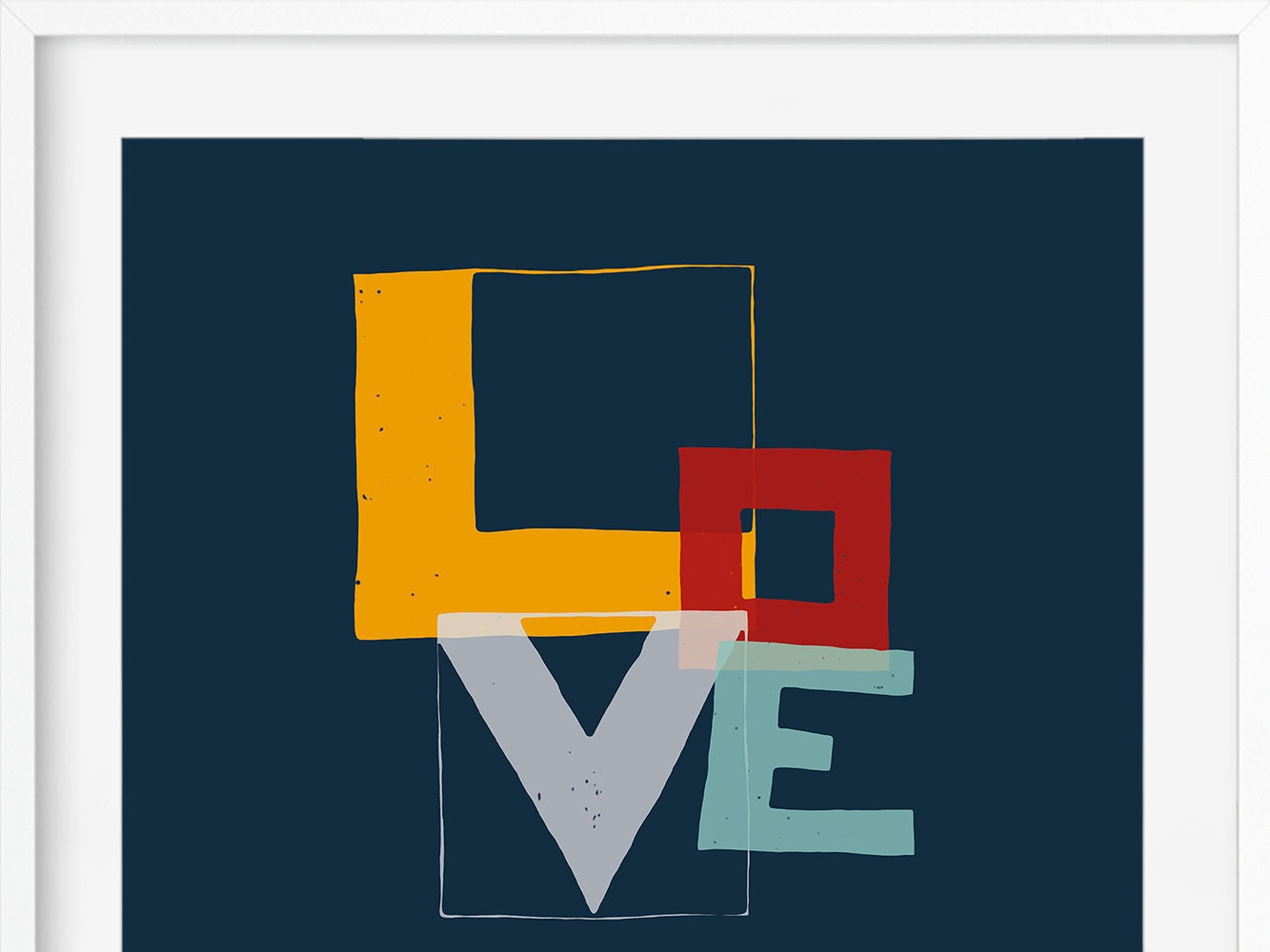 DRUCK ›LOVE TYPE midnight blue‹ / Wall-Art, Wandbild, Type Poster, Typography Art, Kunstdruck, Love, You & Me, Home Decor