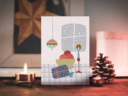 Weihnachtskarte ›KERZENSCHEIN‹ / Klappkarte, Weihnachten, Frohes Fest, Frohe Weihnachten, winterlich, Romantik, hygge, Geschenk, Kerze