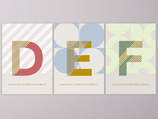 Buchstaben-Postkarten A-Z, ABC Karte, Alphabet, Grußkarte, Initial