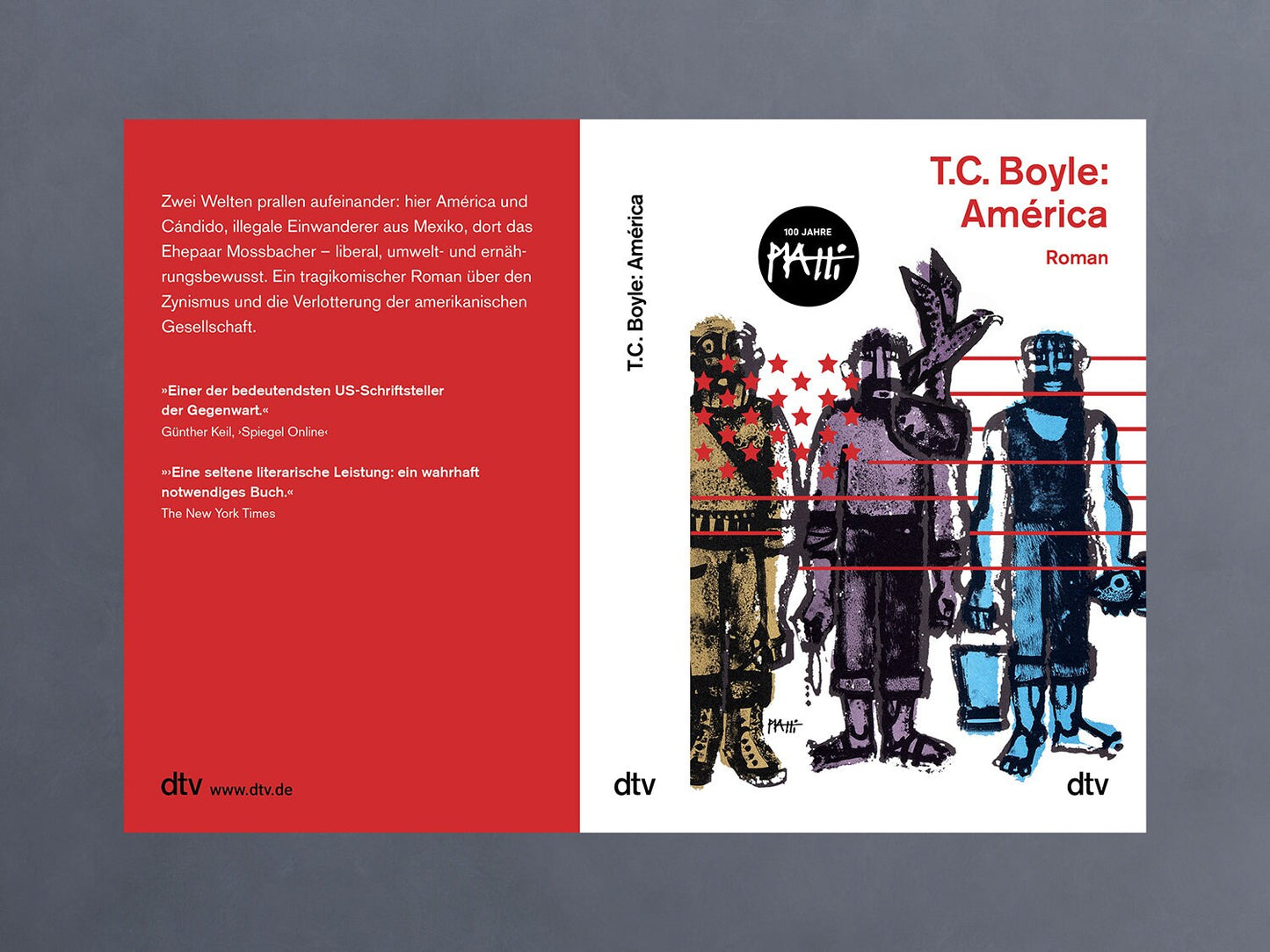Taschenbuch  T. C. Boyle ›América‹, Roman, Illustration, Amerika, Piatti, Buchkunst