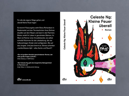 Taschenbuch Celeste Ng ›Kleine Feuer überall‹, Roman, Illustration, Amerika, Piatti, Buchkunst