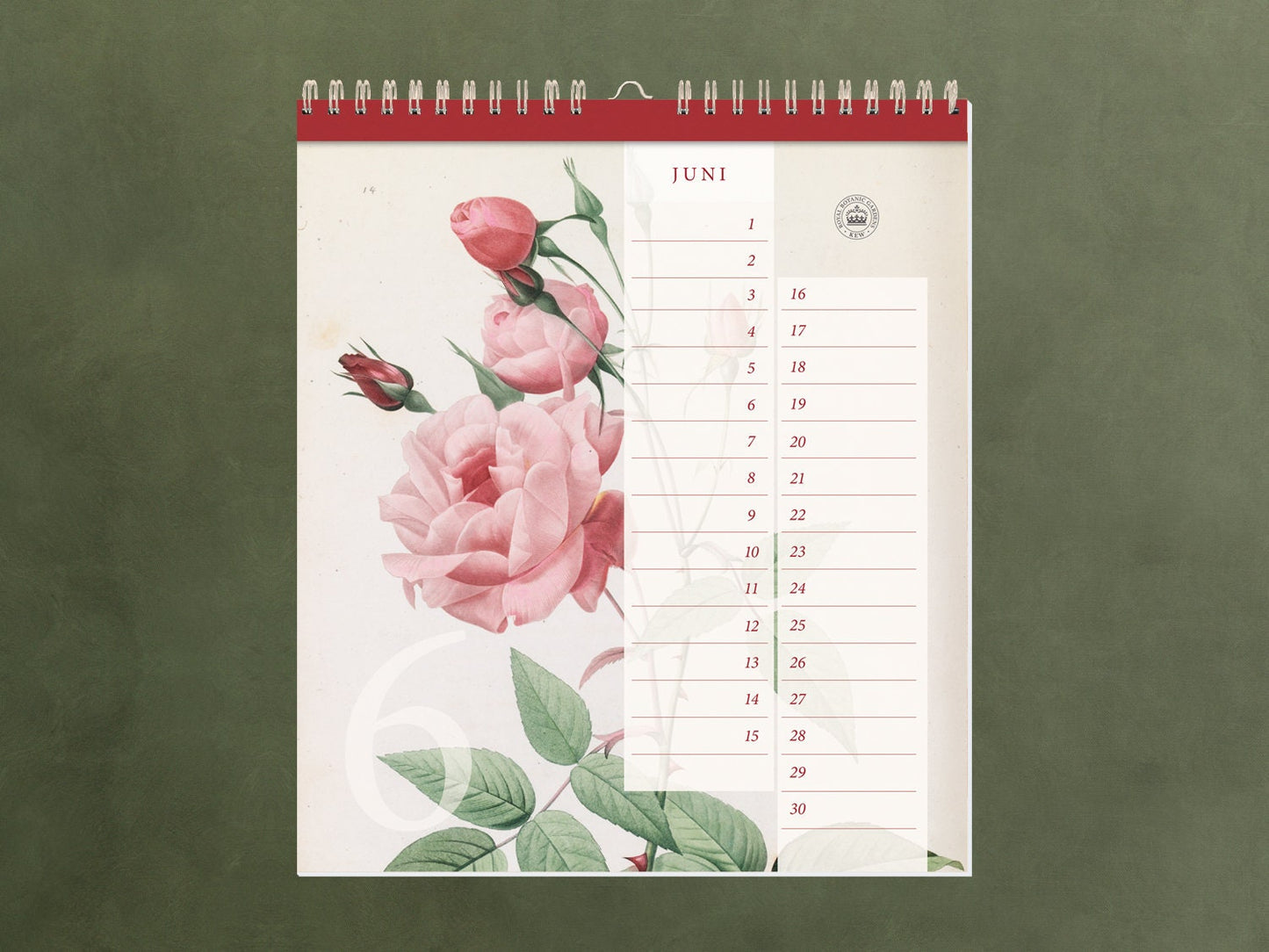 edler Geburtstagskalender ›Kew Gardens‹, immerwährender Kalender, Geburtstage, Natur, Illustrationen, Pflanzen, Garten, Organizer, Geschenk