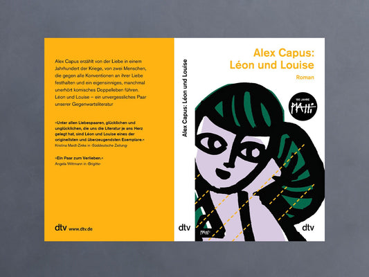 Taschenbuch Alex Capus ›Léon und Louise‹, Roman, Illustration, Frau, Piatti, Buchkunst