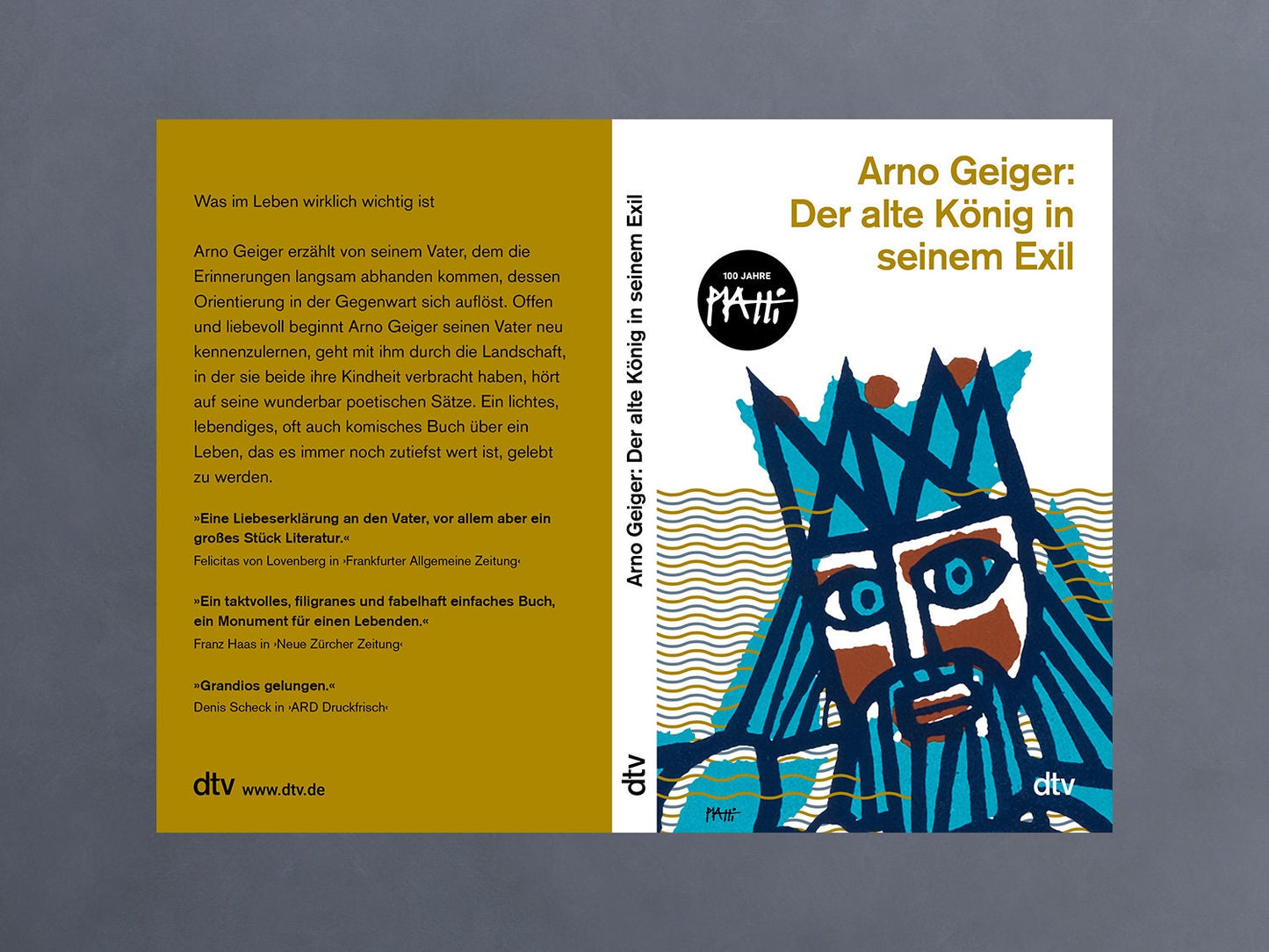 Taschenbuch Arno Geiger ›Der alte König in seinem Exil‹, llustration, Wassermann, Piatti, Buchkunst