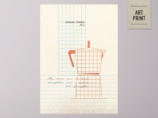 DRUCK ›Coffee Notes 2‹ / Wanddeko, Art Print, Gastgeschenk Poster, kleines Geschenk, Kaffee, Quote, Barista
