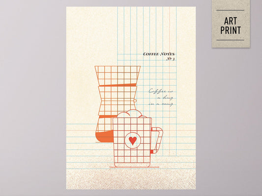 DRUCK ›Coffee Notes 3‹ / Wanddeko, Art Print, Gastgeschenk Poster, kleines Geschenk, Kaffee, Quote, Barista